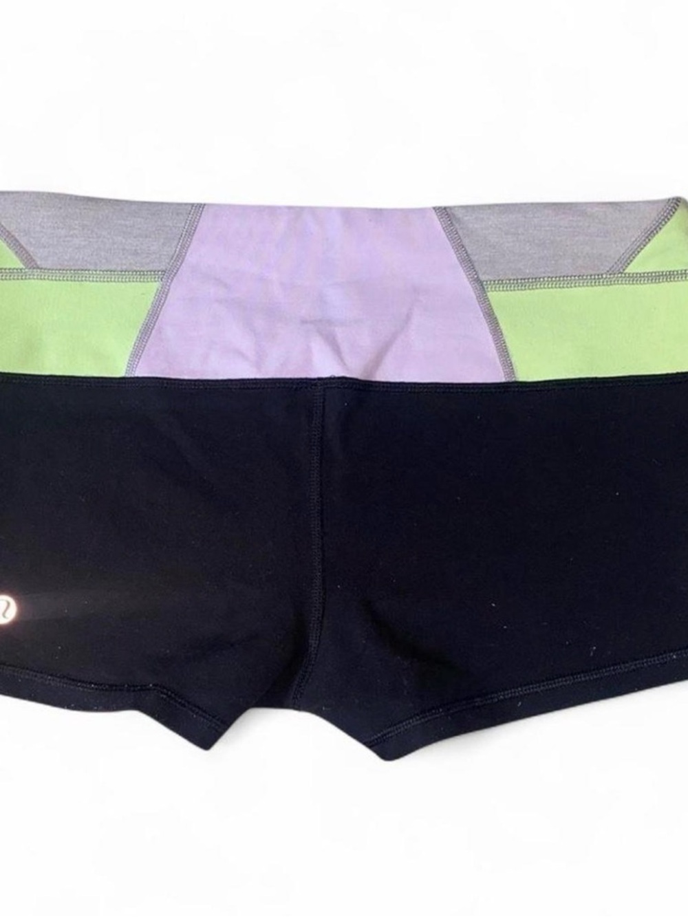 lululemon athletica Black, Purple & Lime Athletic Shorts